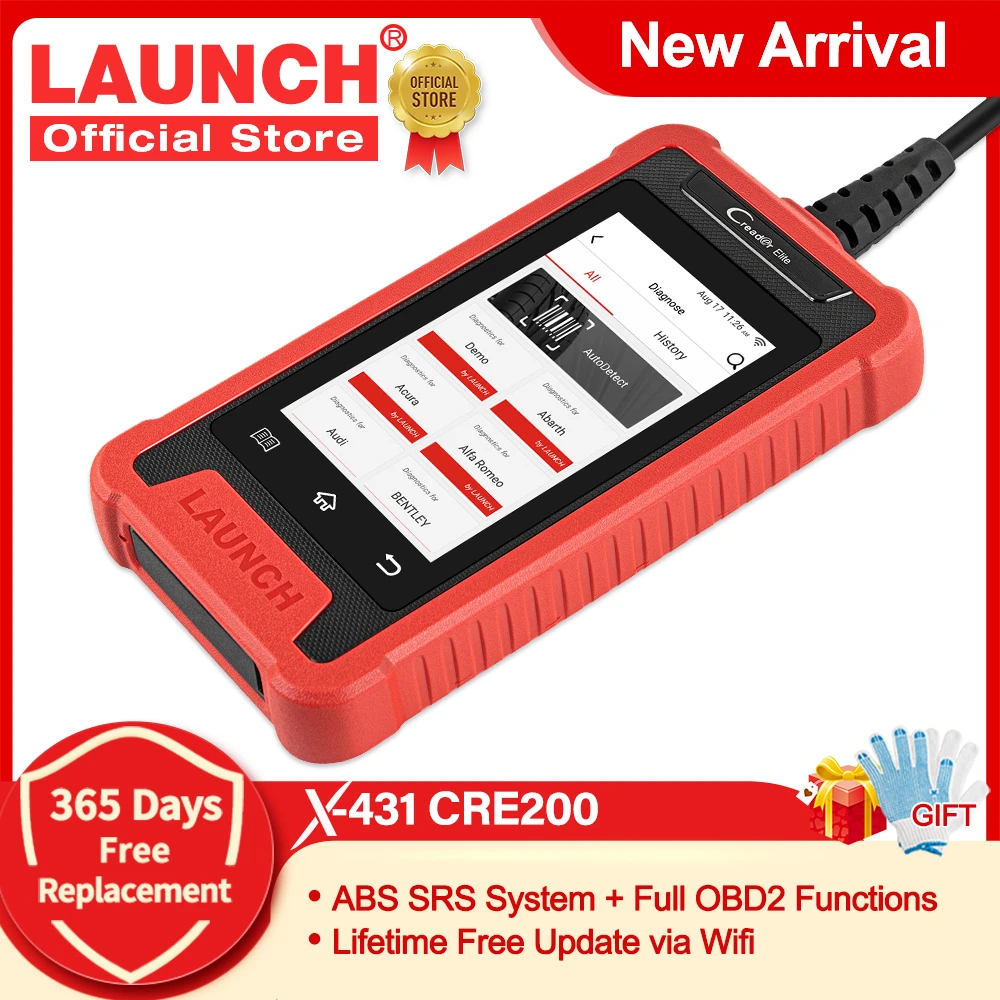 Launch X431 Cre205 Auto Obd2 Scanner Car Engine Obd2 Abs Airbag Code