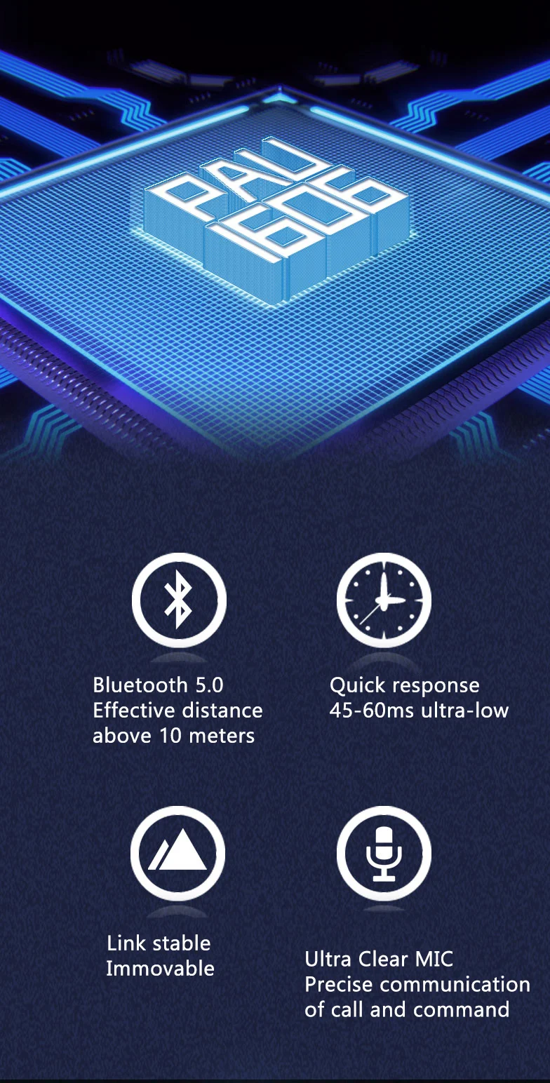 XIBERIA W2 true wireless Bluetooth Headphones stereo music earphone in-ear low-latency gaming headset with Mic for Android Apple