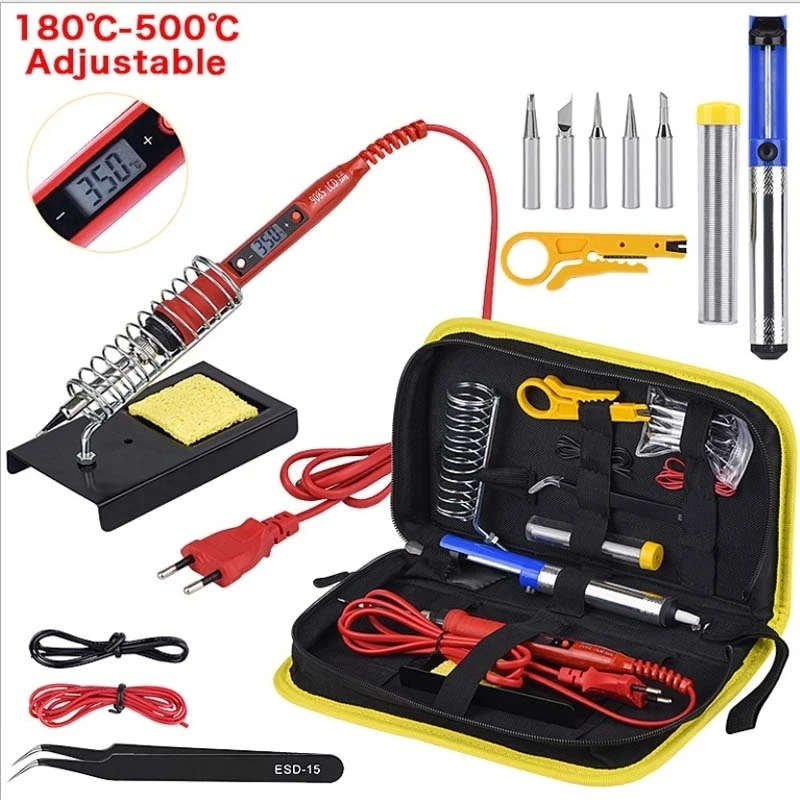 

JCD 908S Soldering iron kit 80W adjustable temperature LCD display soldering tool ceramic heater soldering head 220V/110V