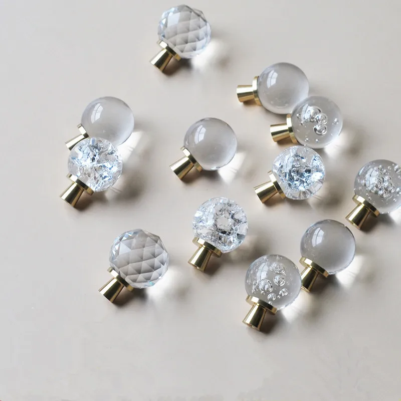 Crystal Furniture Handles Brass Kitchen Cabinet Shoe Cupboard Pulls Wardrobe Dressing Table Drawer Knobs Hardware |