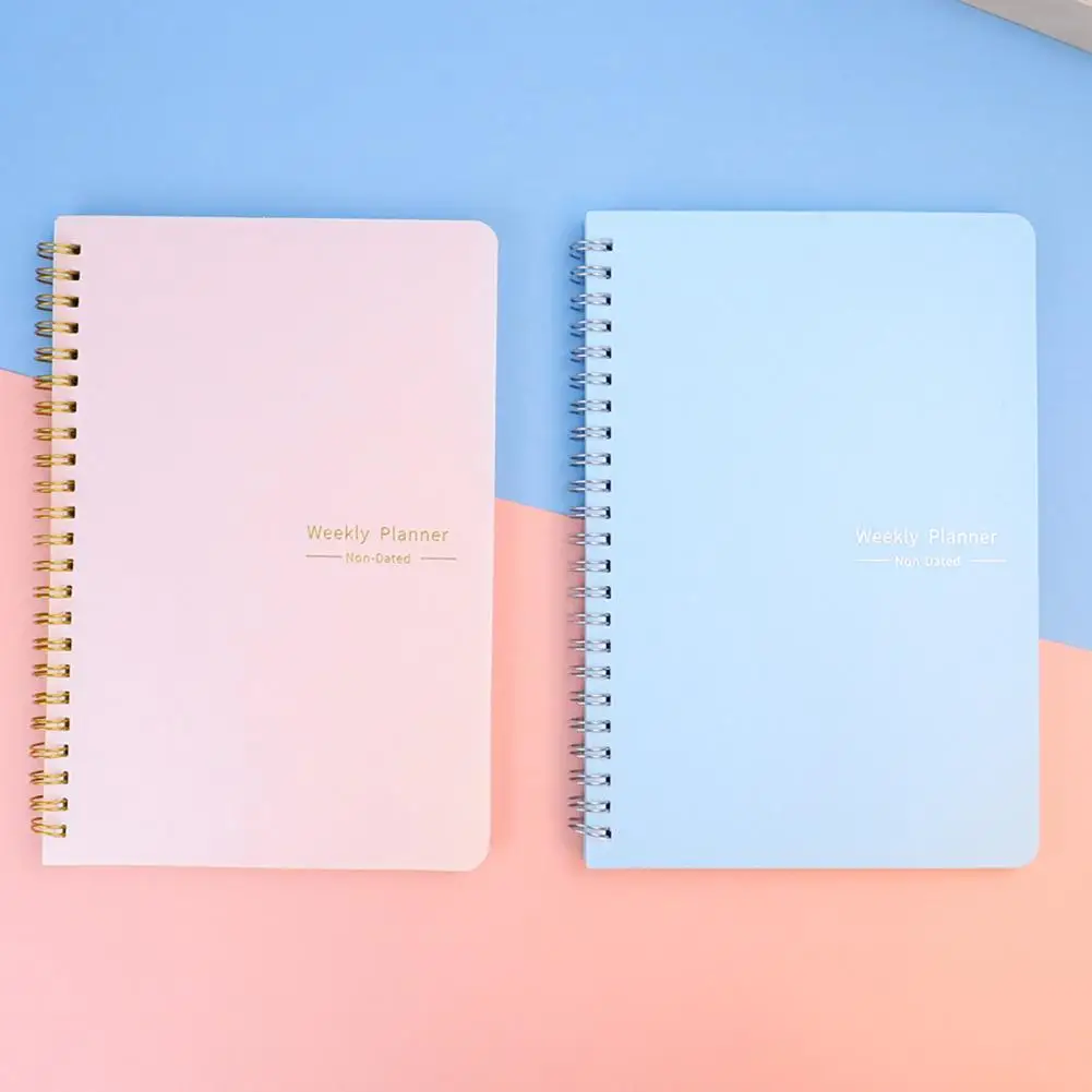 A5 Weekly Planner Notebook 52 Week English Daily Notebook Thick Paper Smooth Writing Planner Book for Home School Office