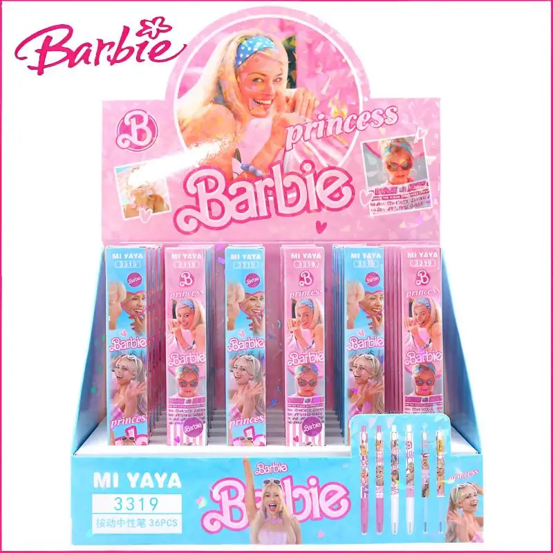 

36Pcs Barbie Roller Ball Pen Suits Kawaii Water Pen School Supply Student Learning Stationery Pink Neutral Pens Signature Pen