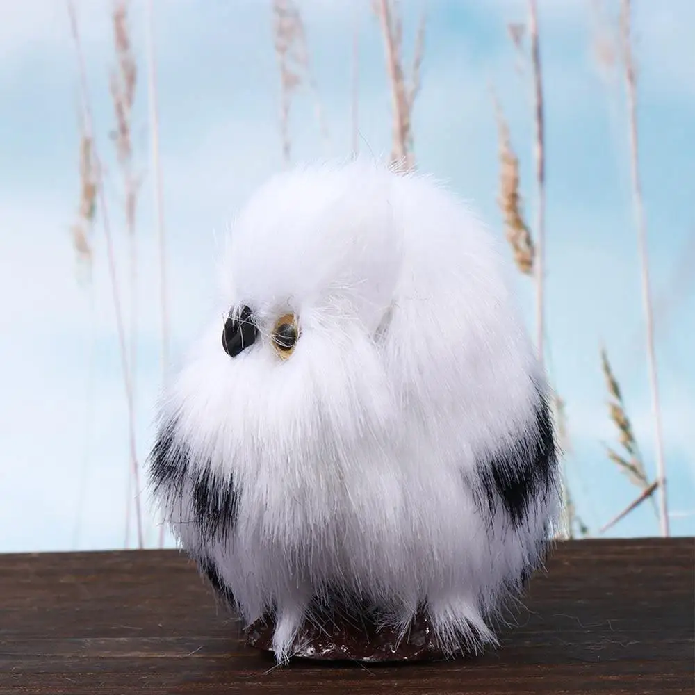 Gift Photo Prop Furry Bird Garden Decor Owl Miniature Figurines Owl Plush Toys Artificial Owl Owl Ornament Lifelike Animal Owl