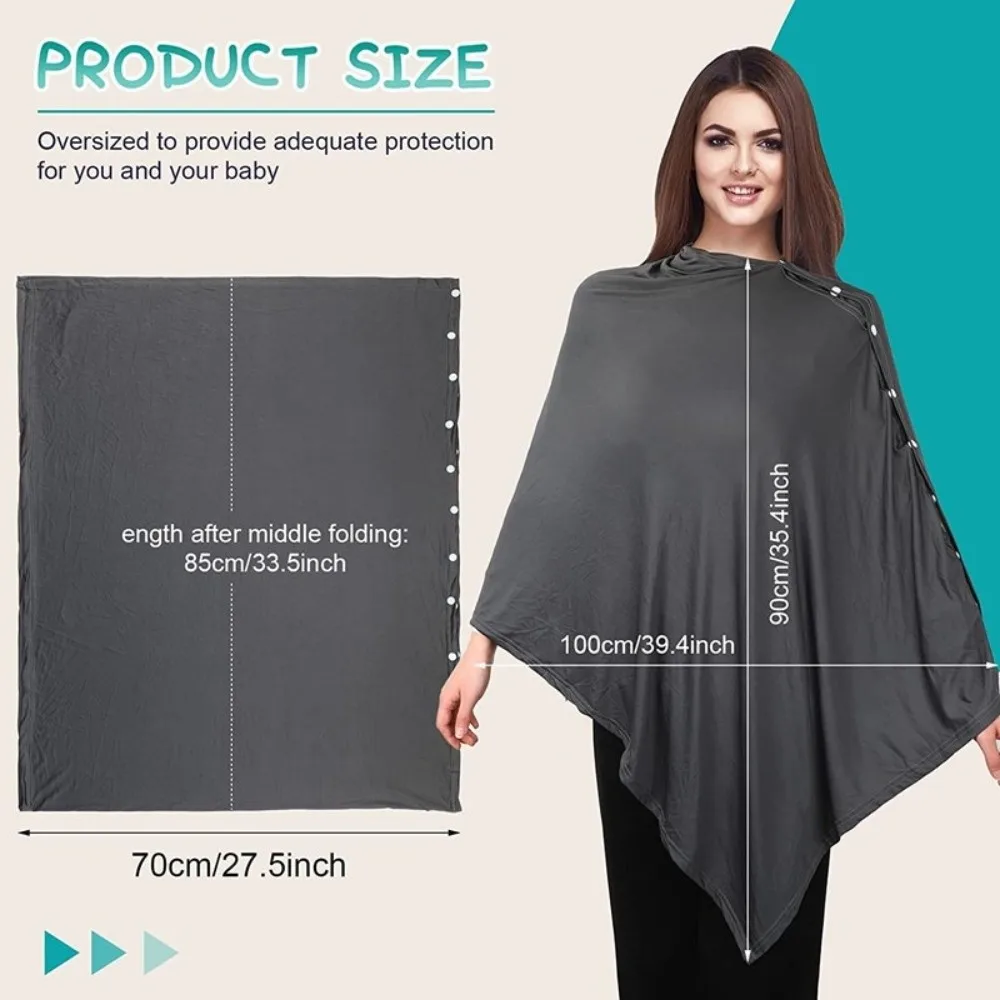 Comfortable Maternal Nursing Covers Soft Button Nursing Scarf Adjustable Anti-Exposure Mother's Nursing Towel Baby Wrap