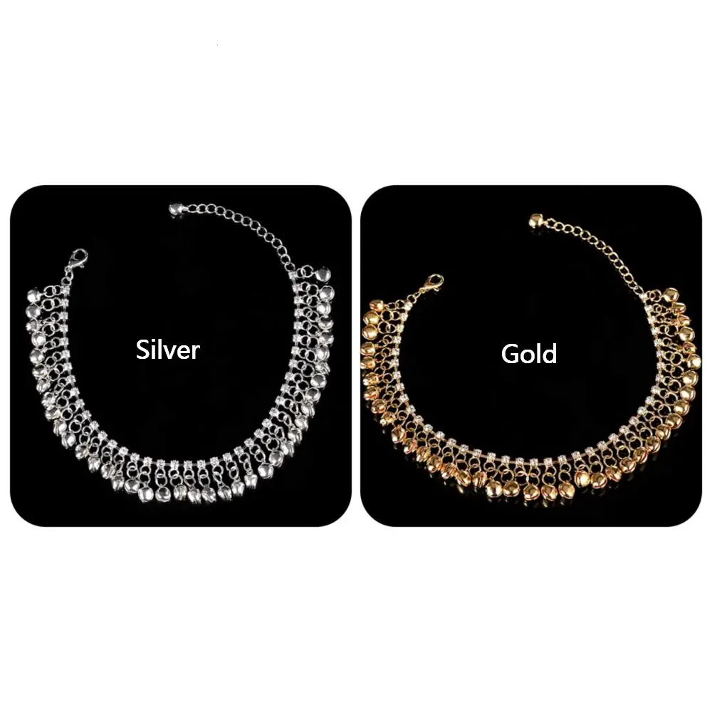 Silver Anklet Bracelet Ankle Chains Cubic Zirconia Anklet Beads Anklet Retro Ethnic Style Beach Anklet Leisure Street Shooting Foot Chain Personality Bell Tassel Anklet Women Jewelry Gift