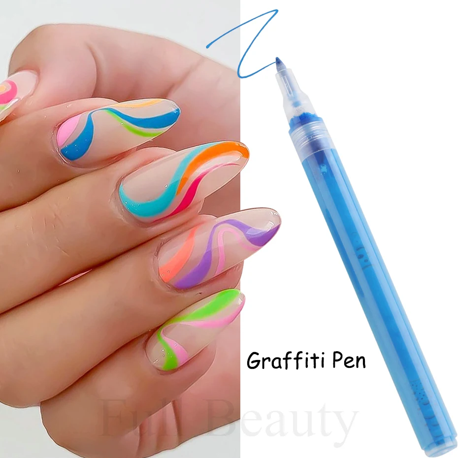 Professional Graffiti Nail Art Pen Drawing Abstract Stripe Lines Waterproof Nail Gel Polish Painting Liner Manicure Tools CH2062 2