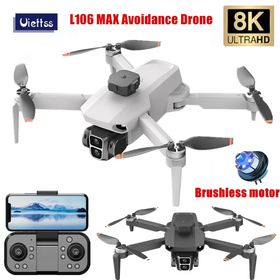 L106 MAX Mini Drone 8K HD Camera Obstacle Avoidance Follow Me Brushless Optical Flow Foldable Quadcopter drone quadcopter