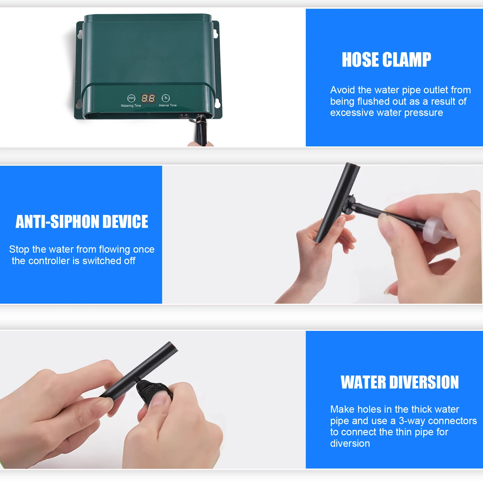 Solar Automatic Drip Irrigation Kit 30 Watering Modes 7 Timing Modes 32.8FT Automatic Watering Irrigation System for 50 Plants - 5