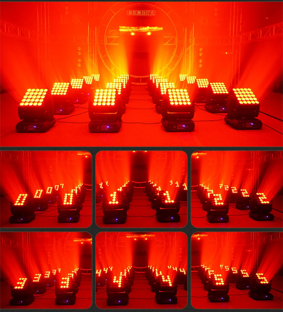 LED 25pcs Matrix Moving Head Light Stage Fixed Pattern Strobe Light 4in1 Concert
