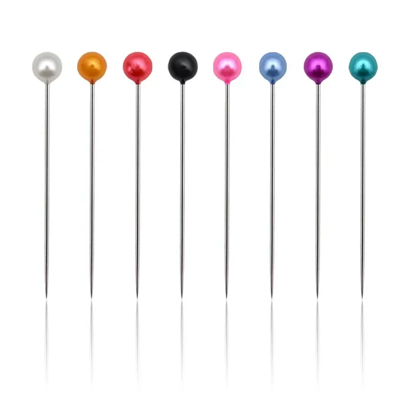 37mm Colorful Round Pearl Head Needles 100 PCS/Lot Stitch Straight Push Sewing Pins Dressmaking DIY Sewing Accessories Tools embroidery needles