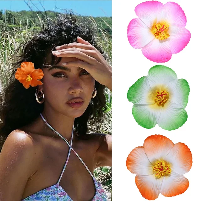 Pinces à cheveux à fleurs hawaïennes, couvre-chef, frange latérale, pinces à cheveux BB romantiques, accessoires pour cheveux, vacances adaptées aux fêtes sur la plage 1