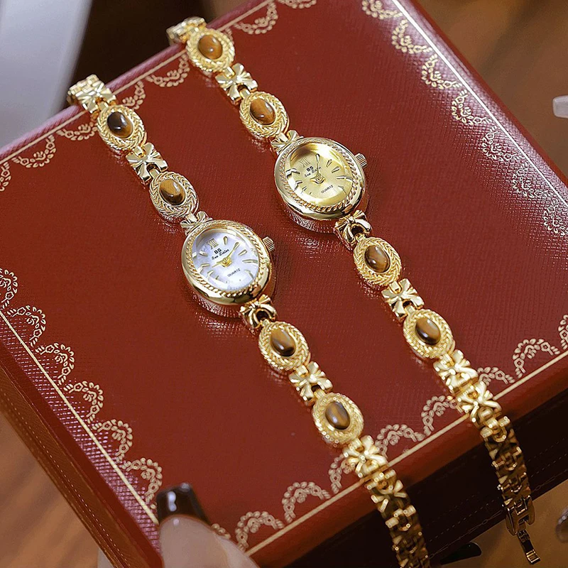 Oval Gold Women Watches Luxury Brand Dress Casual Quartz Small Dial Ladies Wrist Watches Rhinestone Gold Watches for Women 2025 2