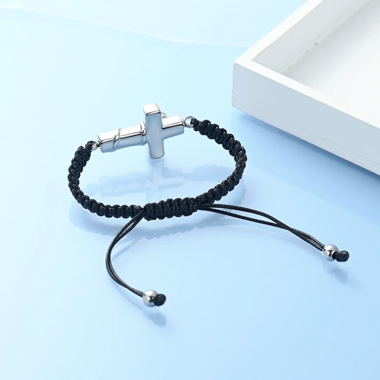 Rose Cross Memorial Jewelry Cremation Urn Bracelet For Human/Pet Ashes Stainless Steel Keepsake Ashes Bangle Personalized