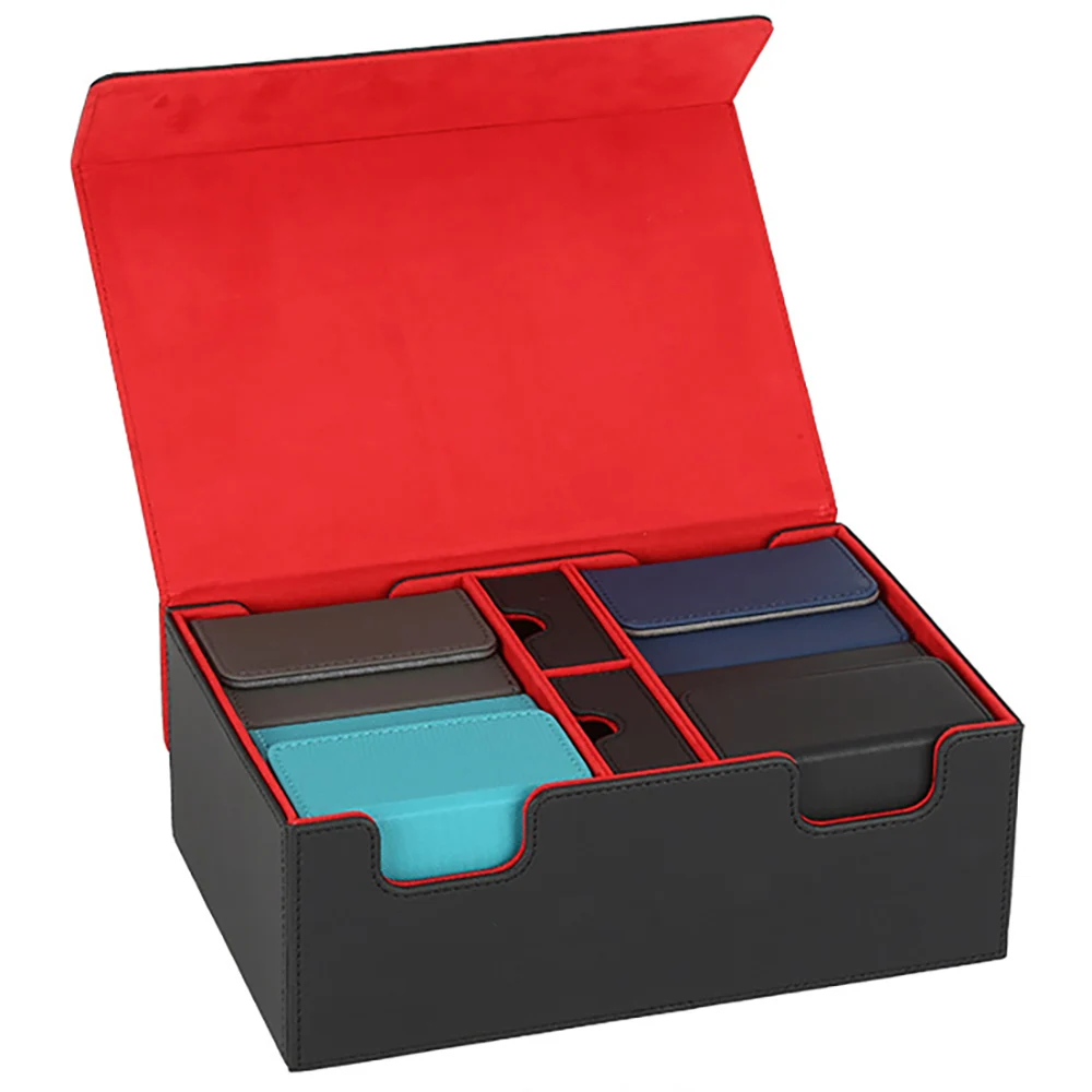 Highcapacity400CardsStorageBoxwithDiceTrayPULeatherTrading