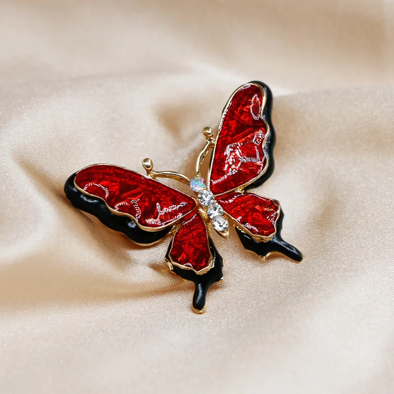 Spilla Farfalla Moda Colorata Matrimonio Cristallo Strass Spilla