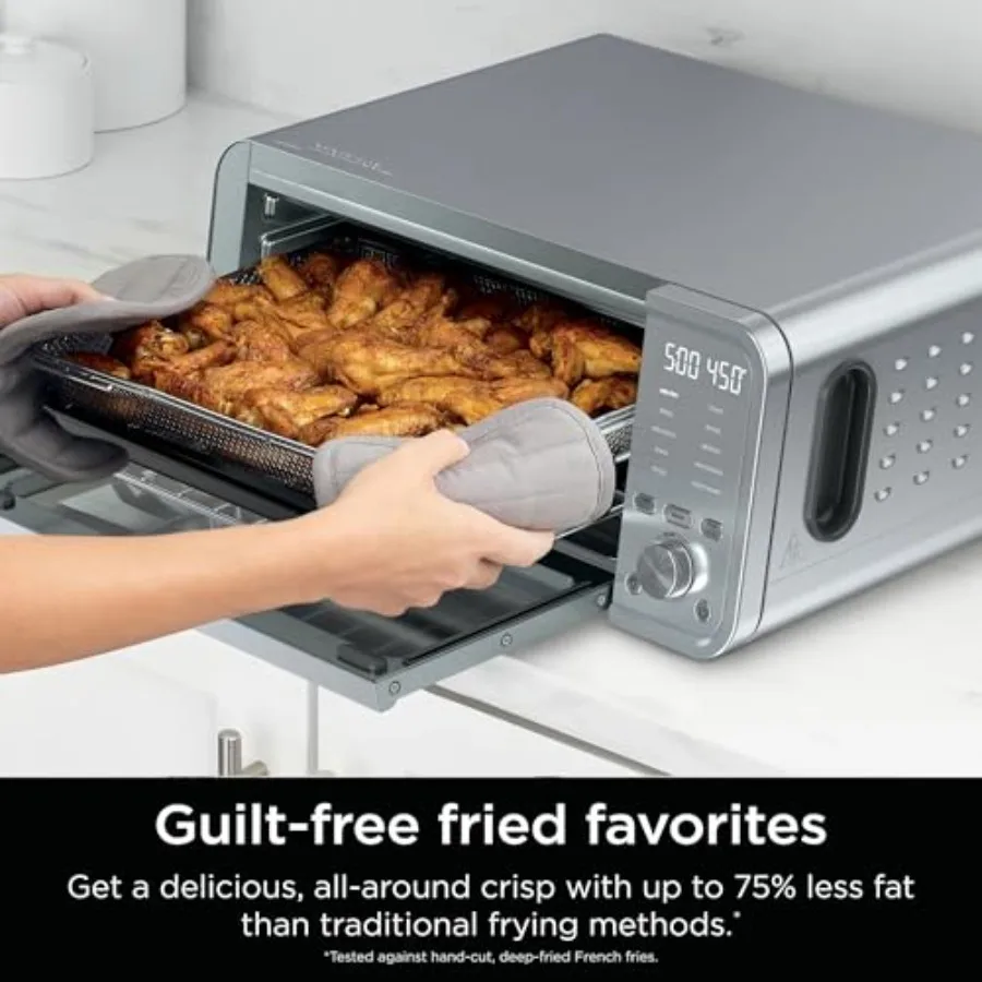 10-in-1 Digital Air Fry Oven with Extra Large Capacity Flip Up and Away Design Stainless Steel Body Precise Temperature Control 4