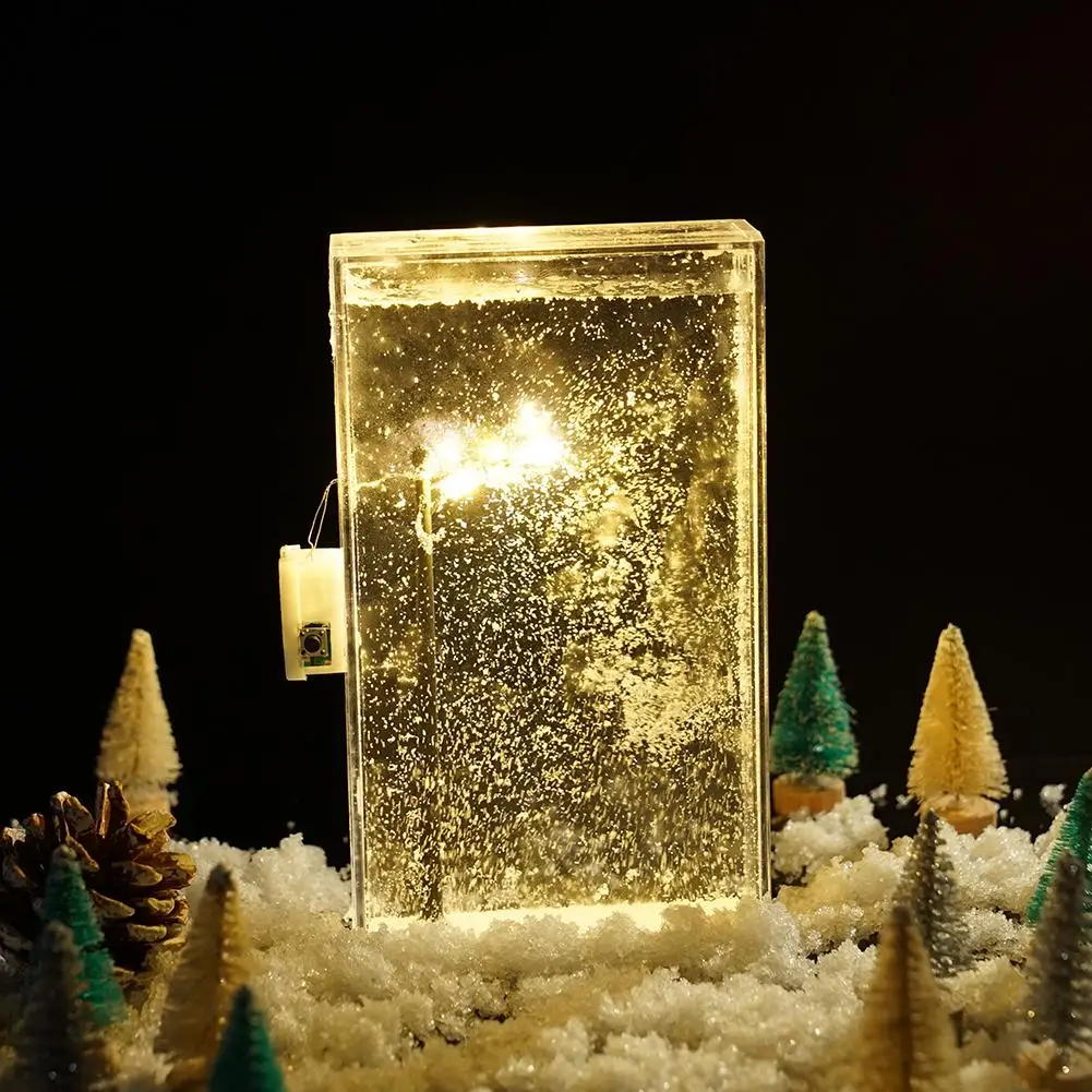 Plastic Snowy Night Light Small Street Lamp Christmas Decor