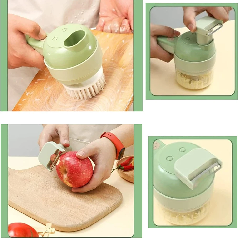4 In 1 Handheld Electric Vegetable Cutter Manual Mincer Food Processors
