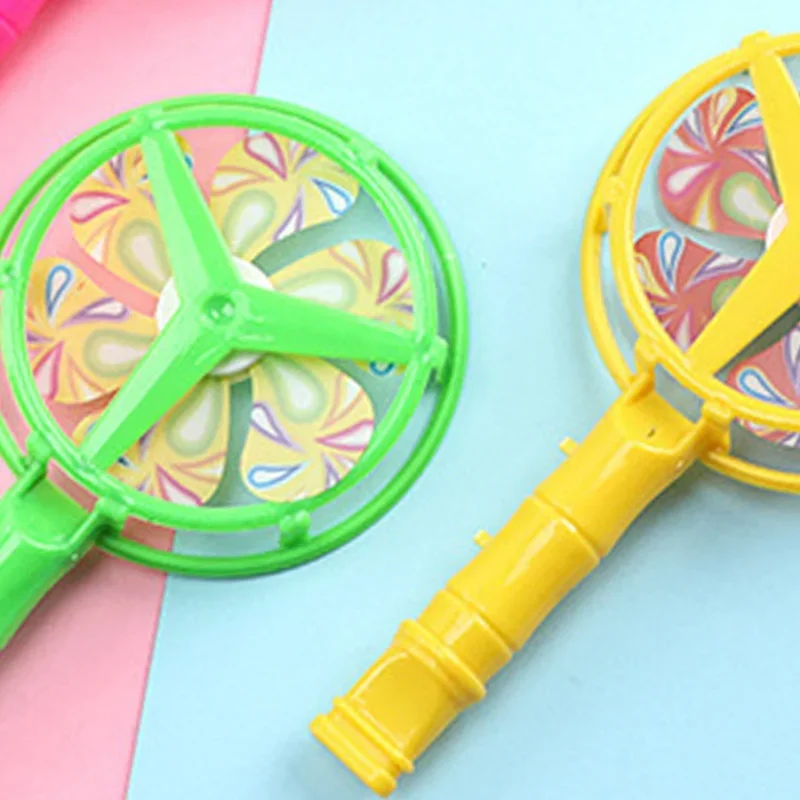 Rainbow Creative Windmill Toys Whistling Handle Pinwheel Wind Spinner Children Educational Toys images - 6