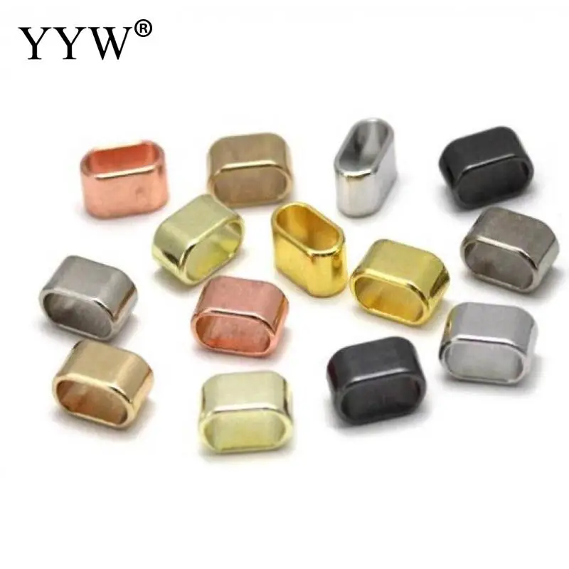 100pc Stainless Steel Plating Spacer Beads Mirror Polish Black Large Hole Bead  For Diy Bracelet Jewelry Making Accessories