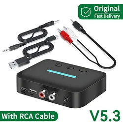 Advanced USB Bluetooth Audio Receiver Adapter - Wireless Stereo Music Streaming with 3.5mm AUX and RCA Inputs, U - Disk Playback for Speakers and Amplifiers (With RCA Cable)