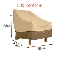 210D Outdoor Sofa Chair Cover,Single Person Rice Coffee Color Matching Outdoor Sofa Cover,Garden Sun Protection Furniture Cover 2