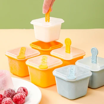 Mini ice cubes mold food grade silicone ice tray ice cream molds with popsicle stick diy