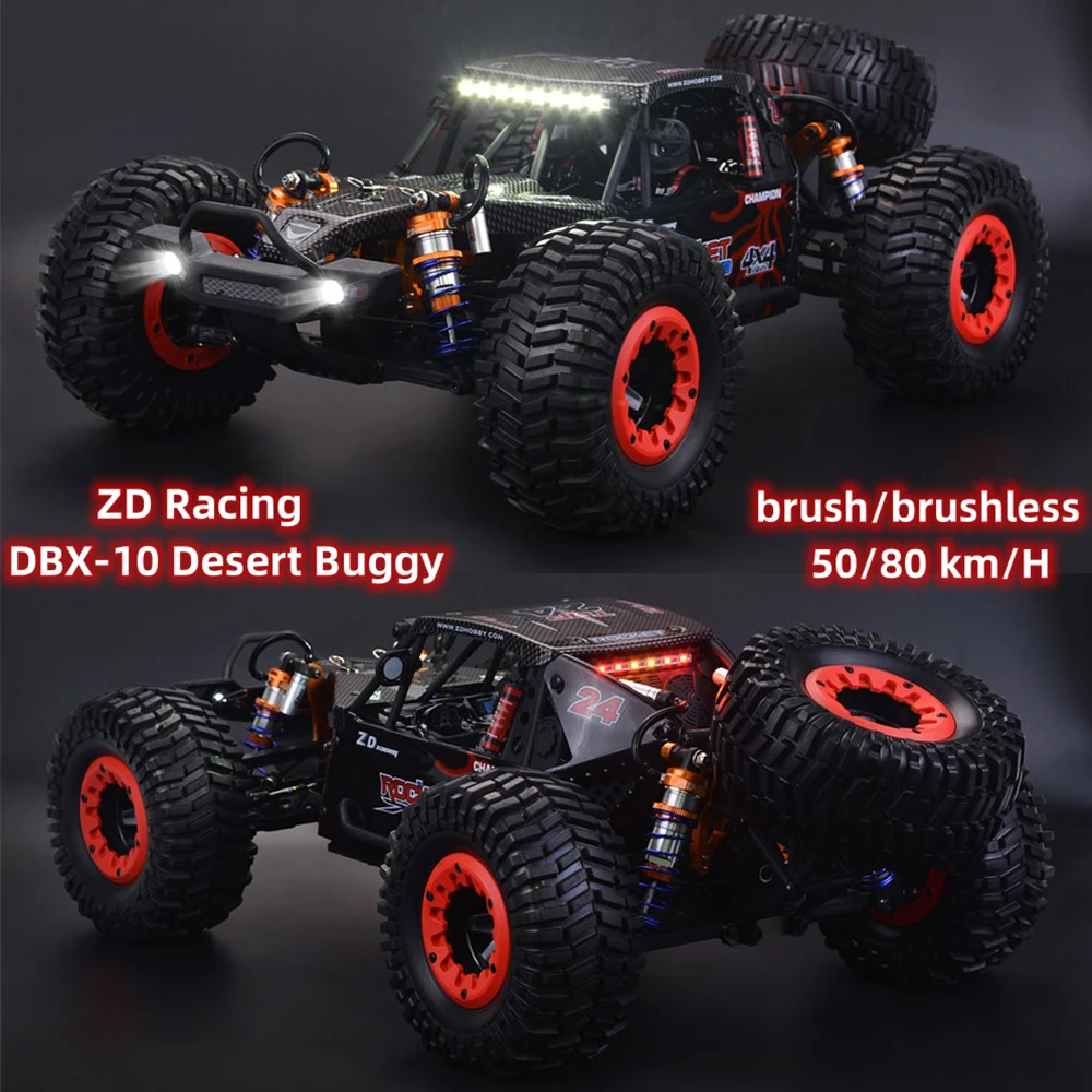 ZD 레이싱 로켓 DBX-10 1/10 4WD 80 km/h 2.4G 브러시리스 고속 RTR RC 모델 자동차, 사막 버기 오프로드 차량, 성인 소년 선물