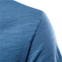 Qualité de la marque100% coton t shirt homme de marque Col en V mode homme Coupe ajustée Soild T-shirts  Hommes Hauts  manche courte t shirt homme 5