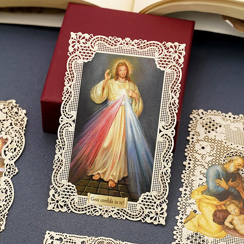 1pc Jesus Holy Family Hollowed Out Lace Bookmark Christian Catholic Icon Card Exquisite Gift Church Souvenir