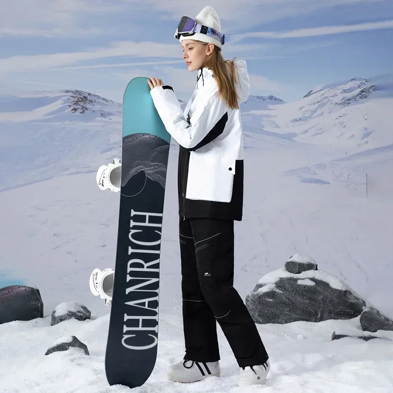 男性と女性のための防水フード付きスキーセット、スノースーツ