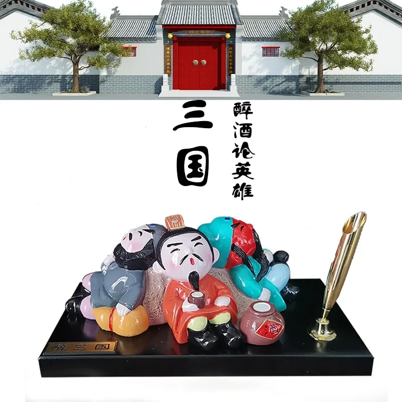 

Three Kingdoms figures ornament doll pen holder with Chinese characteristics
