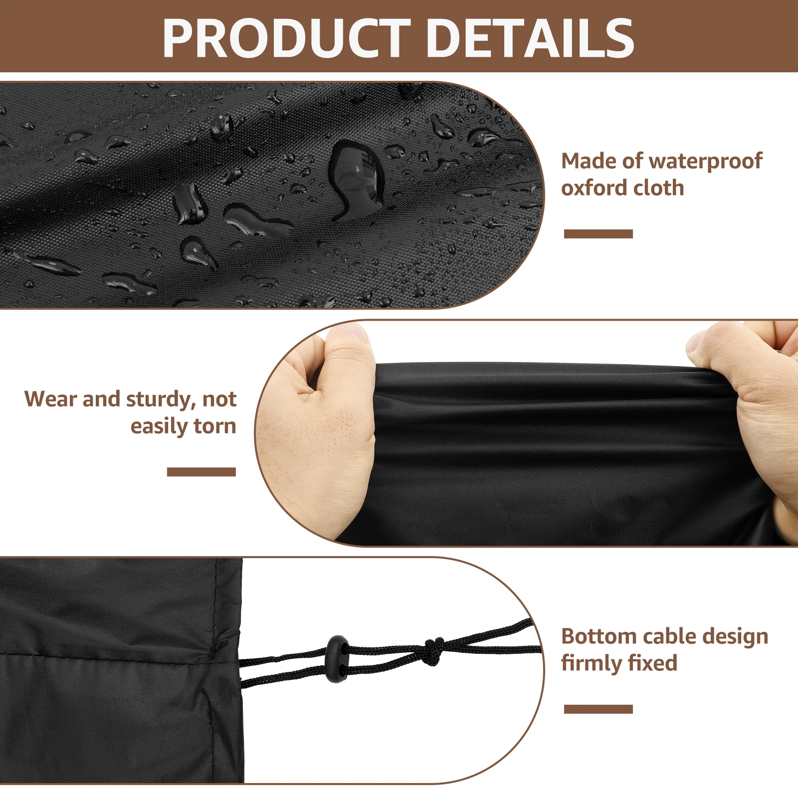 Outdoor Picnic Table Dust Cover Oxford Waterproof Garden Furniture Protective Cover with Drawstring Camping Table Bench Cover