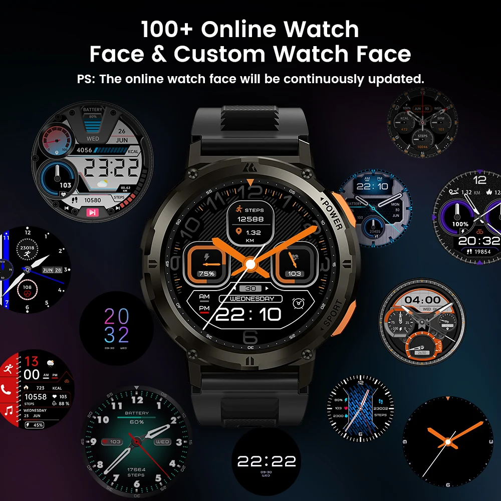 Original KOSPET TANK T2 Ultra Military Smart Watch Men Smartwatch Women Fitness Electronic Watches AMOLED AI Voice AOD Bluetooth