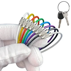 Durable PVC Coated Steel Wire Keychain Rings - Versatile Luggage Tag Loops & Handy Clips (5-10 Pack) - 100pcs (Mixed color)