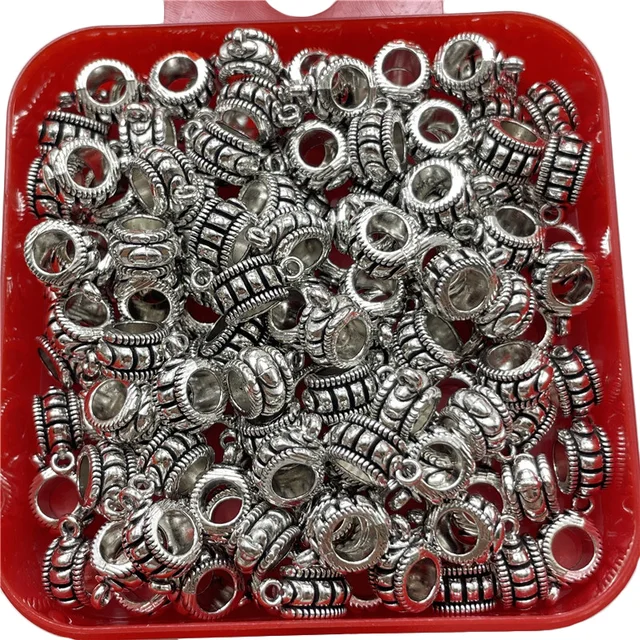 20pcs 9*13mm Thread Tibetan Silver 3-Way Small Pendant Handmade 