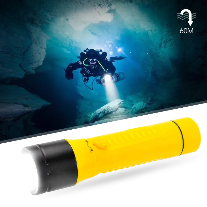 Longo à Prova Ipx8 ao ar Mergulho Lanterna Brilhante Foco Dwaterproof Água Noite Submersível Pesca Livre Subaquática Forte Penetração Luz Led 1 à prova dwaterproof água noite submersível pesca