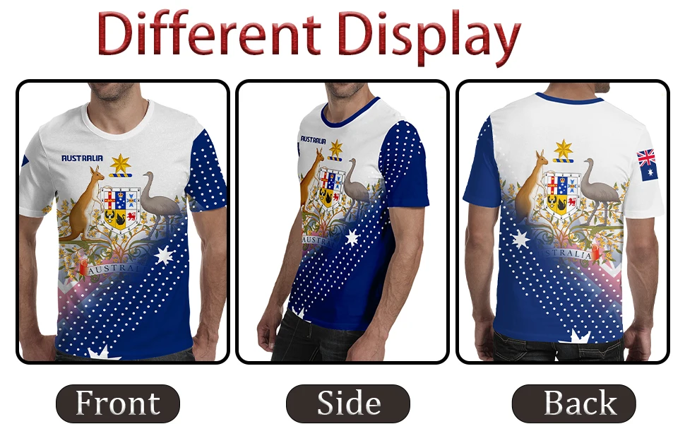 Sommer Australien Flagge Grafik T Shirts Männer Mode Sport Kurzarm Lose T-shirt Australischen Fußball Team Unisex Tops – Detail 2