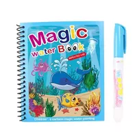 1 Book+1 Pen Reusable Coloring Book Water Painting Book Sensory Early Education Puzzle Drawing Toys 1