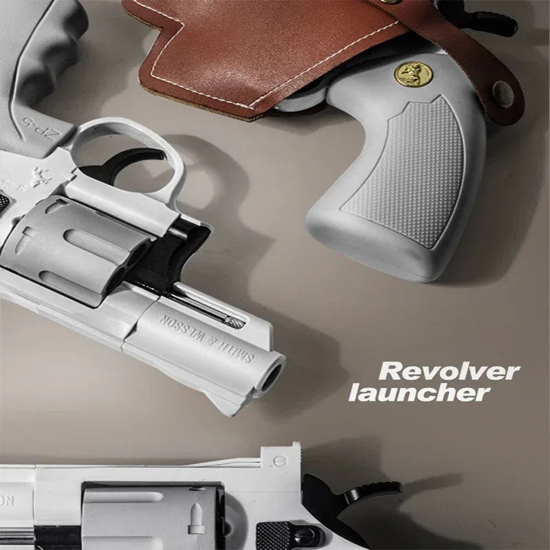 ZP5 Revolver Pistol Launcher Safe Soft Bullet Toy Gun Weapon Model Airsoft Pneumatic Shotgun Pistola for Kids Christmas Gift