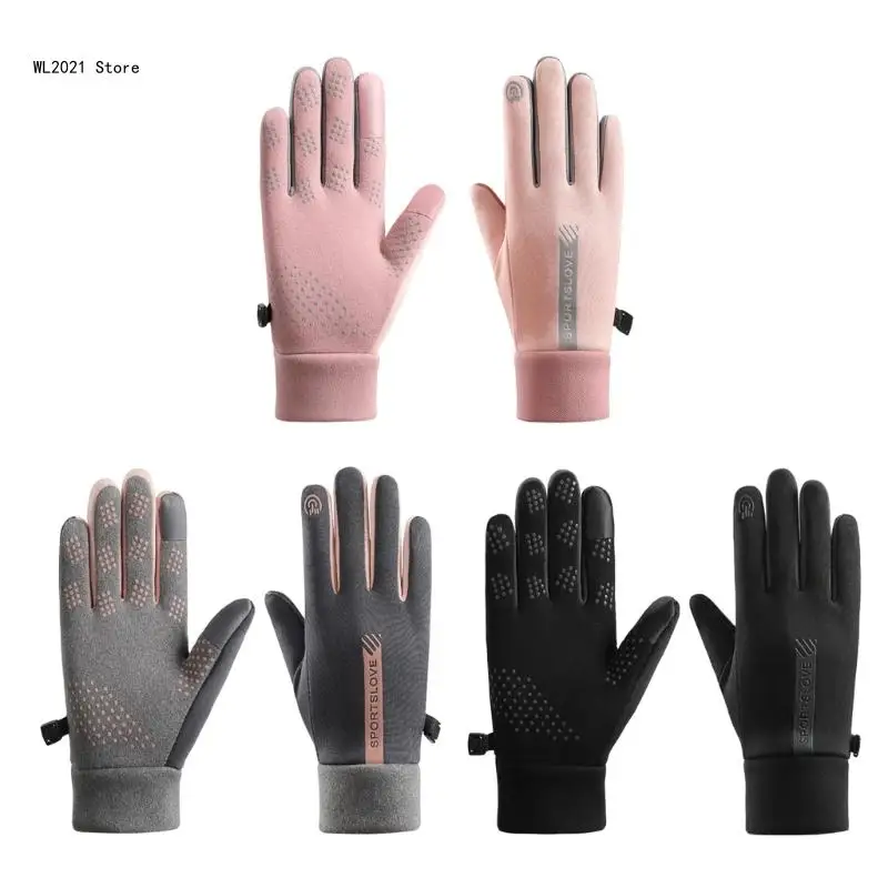 

Adult Gloves Full Finger Mitten Touchable Screen Glove with Anti Lost Buckle