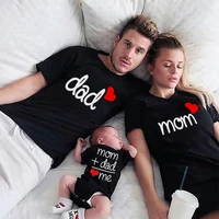 Dad Mom And Me Family Matching clothes Simple family look T shirts Daddy Mommy and Me t-shirt Father Son Mother Daughter Outfits 1