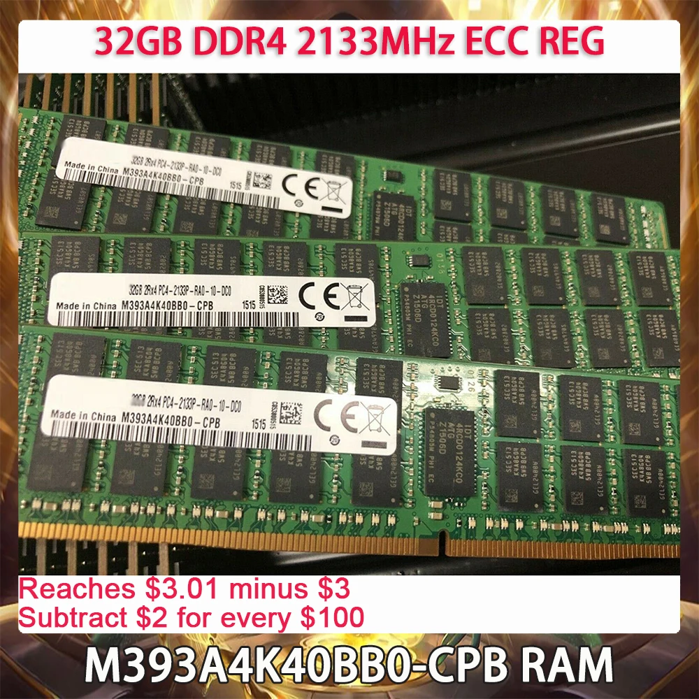 

M393A4K40BB0-CPB RAM For Samsung 32GB DDR4 2133MHz ECC REG Server Memory Works Perfectly Fast Ship High Quality