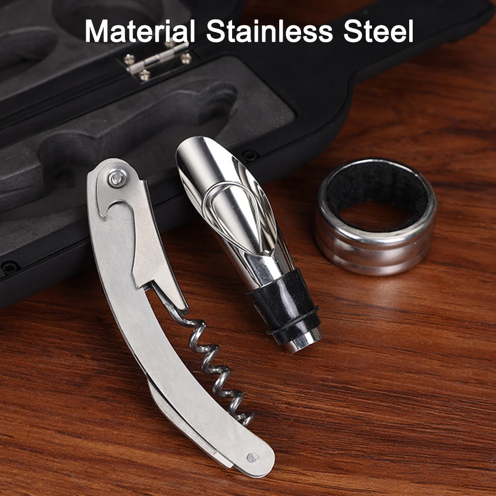5PCS Corkscrew Set Stainless Steel Wine Opener Set for Large-Capacity Bottles Red Wine Tool Kit