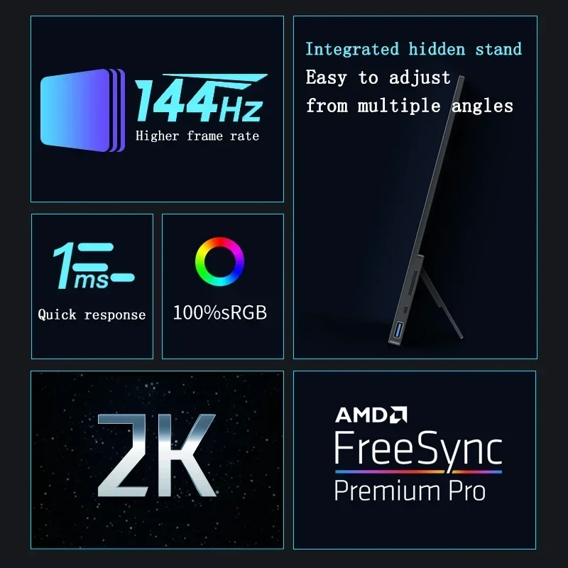17.3 ġ 2K 144hz ġũ ޴ , 2560*1440 HDR 100% sRGB ũ, 1ms IPS ũ,  ĵ ̹ ÷