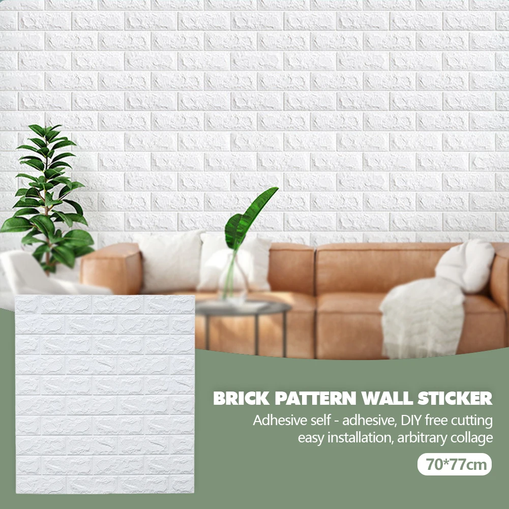 

77x70cm 3D Wall Stickers Self Adhesive Foam Brick Room Decor DIY 3D Wallpaper Wall Decor Living Wall Sticker For Kids Room