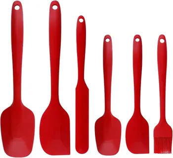 6 Pieces Silicone Spatula Food Grade for Baking Cooking Cake Frosting Kit Heat Resistant Non Stick Kitchen Baking Tool