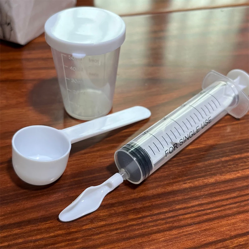 Bird Parrot Feeder Spoon with Manual Syringe Baby Bird Water Milk Medicine Feeding Syringe 20ml 4