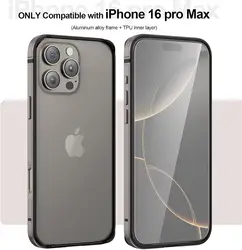 Cosmic Orange Aluminum Frame Bumper Case - Premium Phone Accessory - iPhone 16 Pro Max (GRAY)