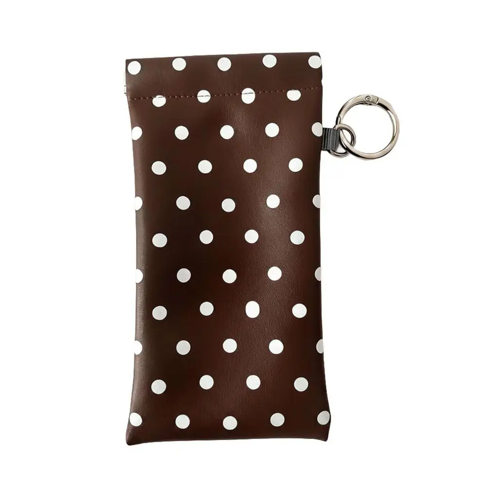 Stylish Polka Dot Eyeglasses Case with Auto-Close and Cleaning Cloth